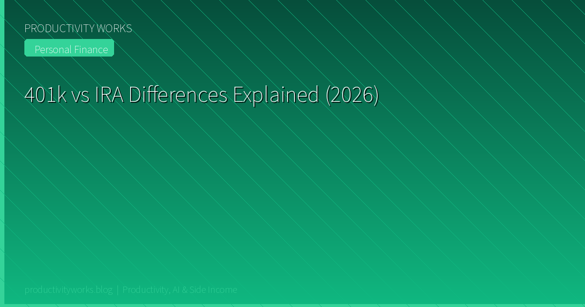 401k vs IRA Differences Explained (2026)