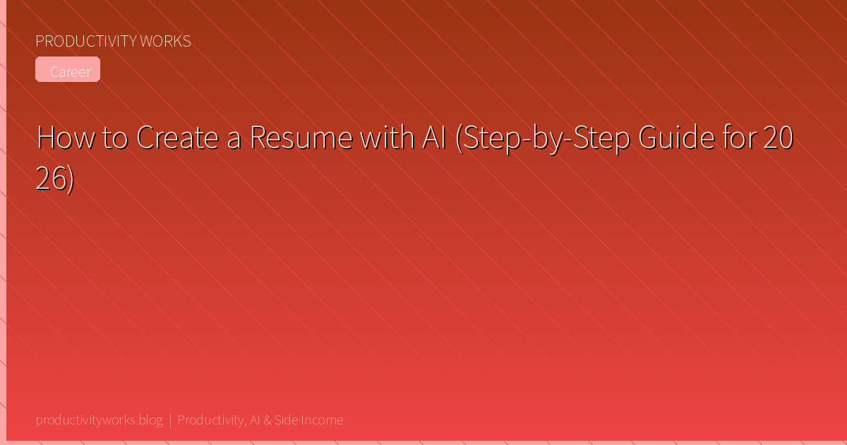 How to Create a Resume with AI (Step-by-Step Guide for 2026)