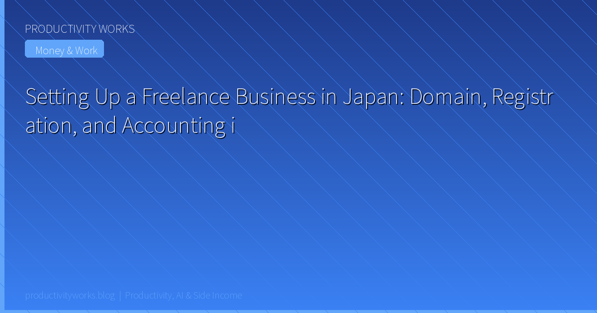 Setting Up a Freelance Business in Japan: Domain, Registration, and Accounting in One Weekend