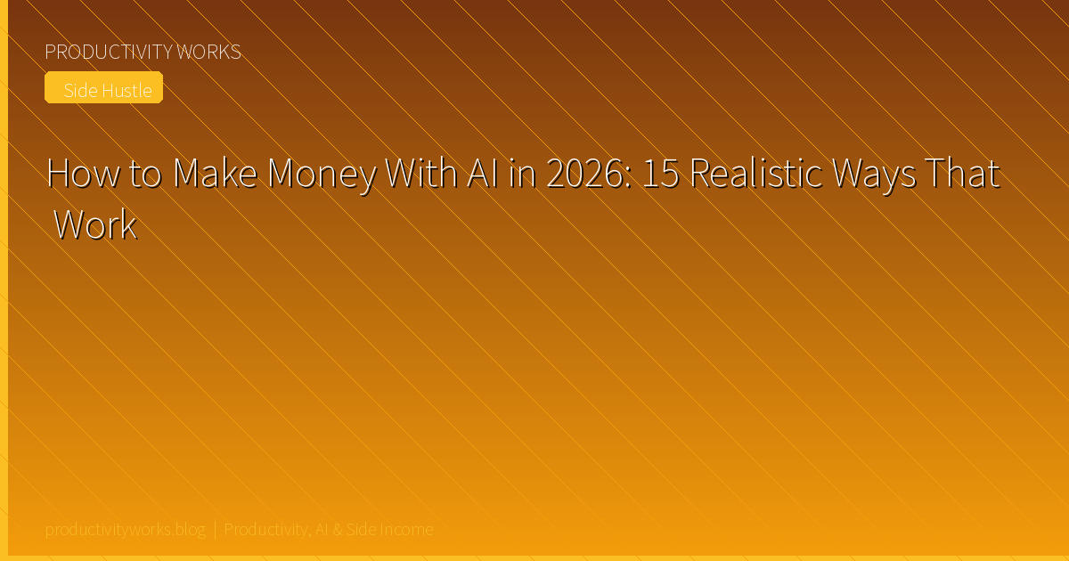 How to Make Money With AI in 2026: 15 Realistic Ways That Wo