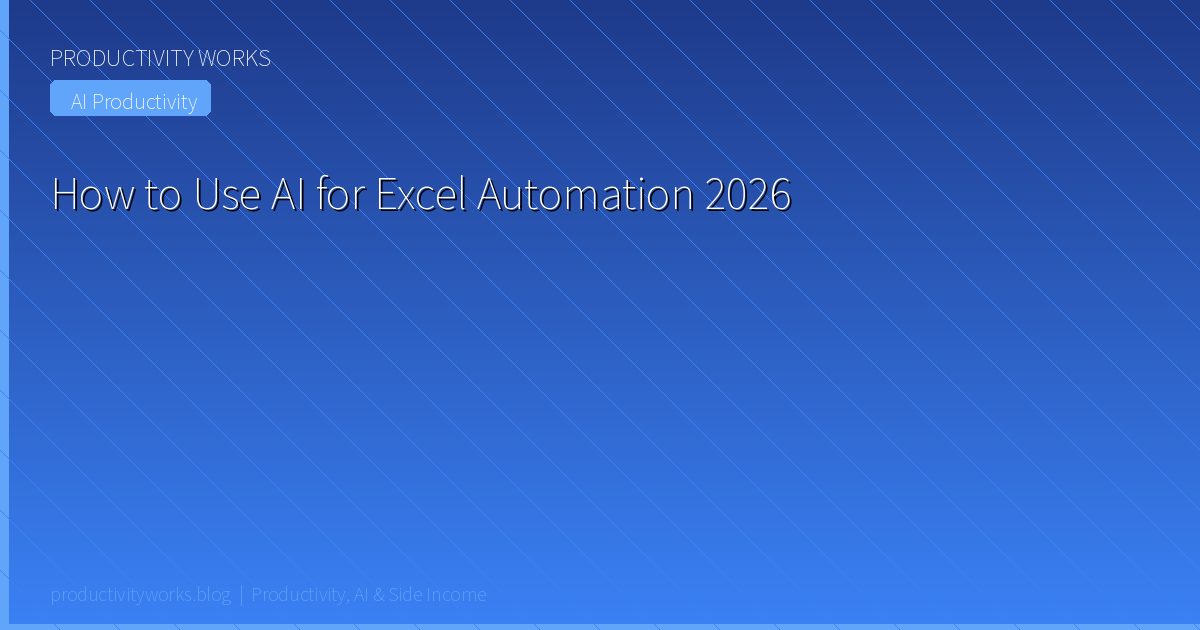 How to Use AI for Excel Automation 2026