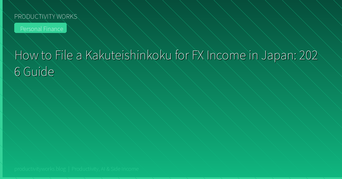 How to File a Kakuteishinkoku for FX Income in Japan: 2026 Guide