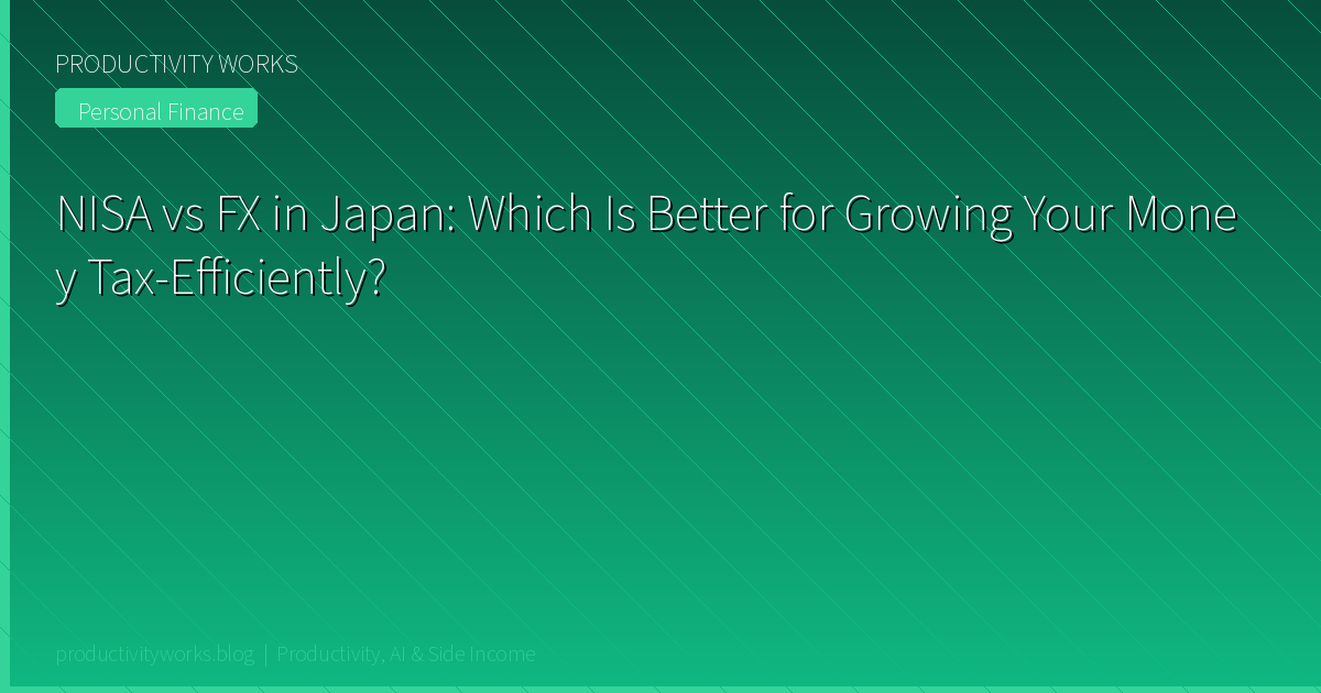 NISA vs FX in Japan: Which Is Better for Growing Your Money Tax-Efficiently?