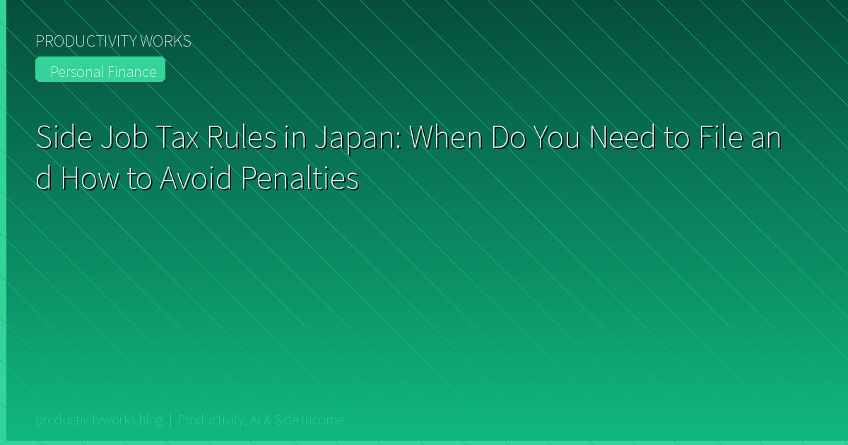 Side Job Tax Rules in Japan: When Do You Need to File and How to Avoid Penalties?