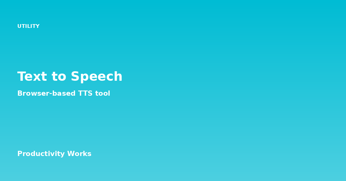 テキスト読み上げツール — ブラウザ内蔵の音声合成で声・速度・ピッチを自由設定
